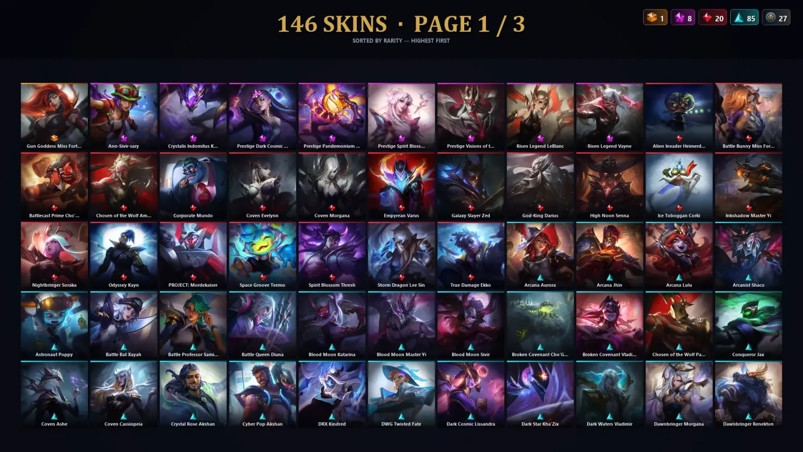 [LoL] | TR | Level 228 | Emerald III | 172 Champions | 146 Skins | 89,030 BE — LoL account