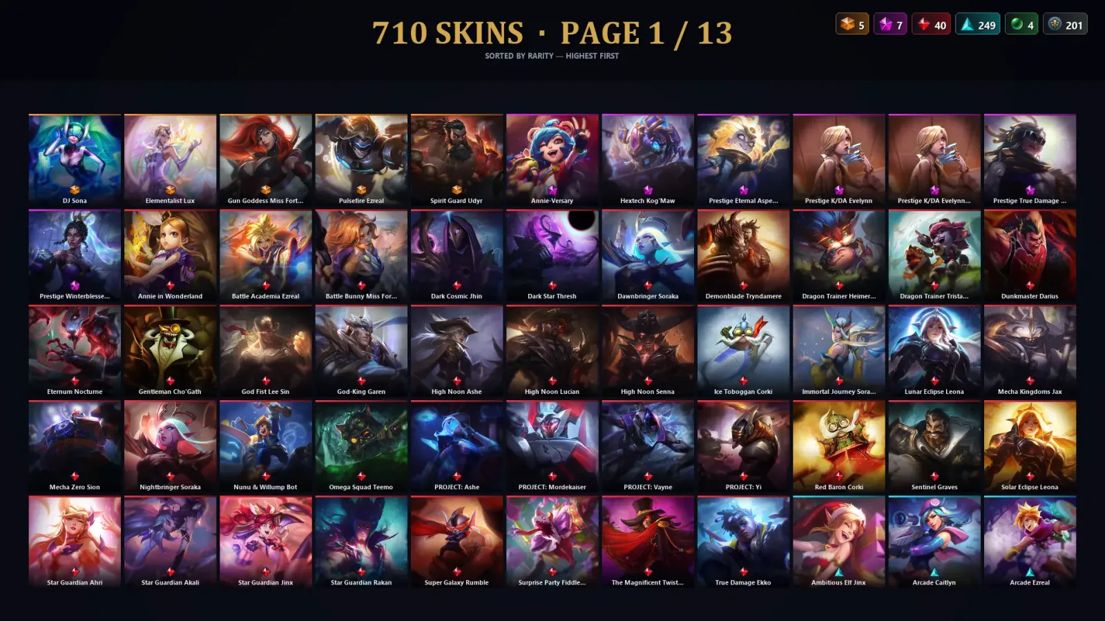 [LoL] | EUW | Level 388 | Gold III | 172 Champions | 710 Skins | 102,707 BE — LoL account