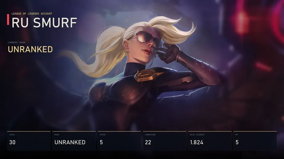 RU | Riot Kayle | Unchained Alistar | Riot Girl Tristana | Ironside Malphite | Dreadknight Garen | Unranked | 5 Skin | 22 Champion — main preview