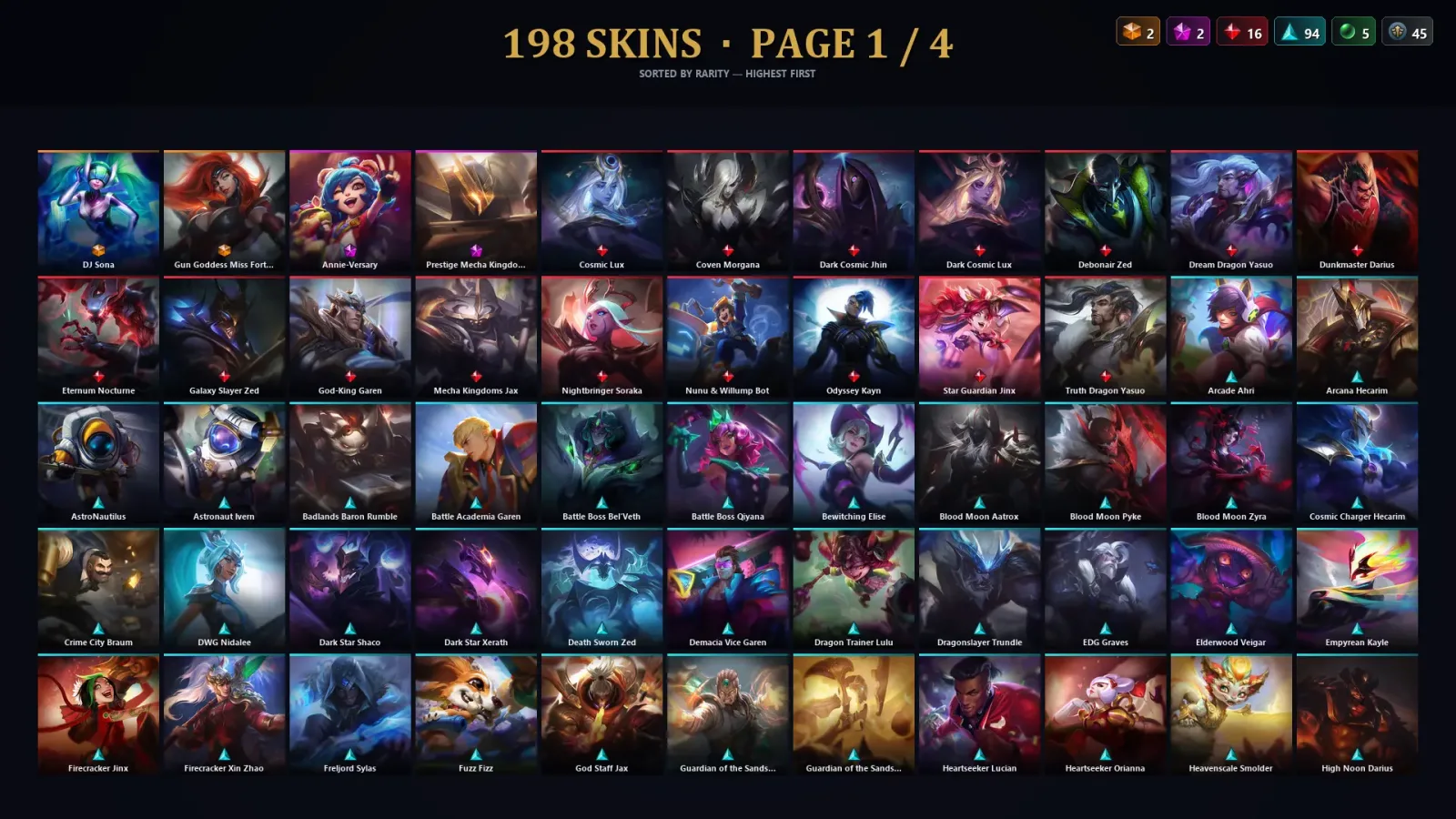 [LoL] | TR | Level 300 | Silver II | 172 Champions | 198 Skins | 12,310 BE — LoL account