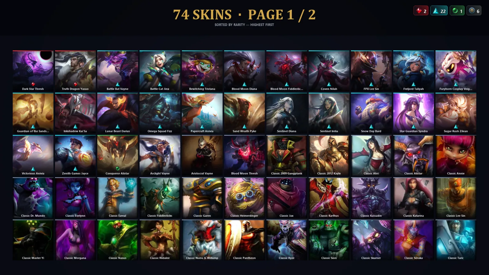 [LoL] | EUW | Level 79 | Platinum I | 138 Champions | 42 Skins