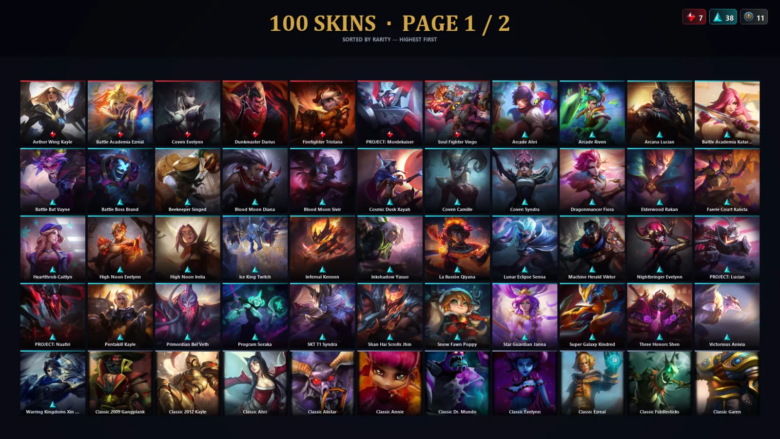 [LoL] | TR | Level 30 | Grandmaster | 165 Champions | 100 Skins