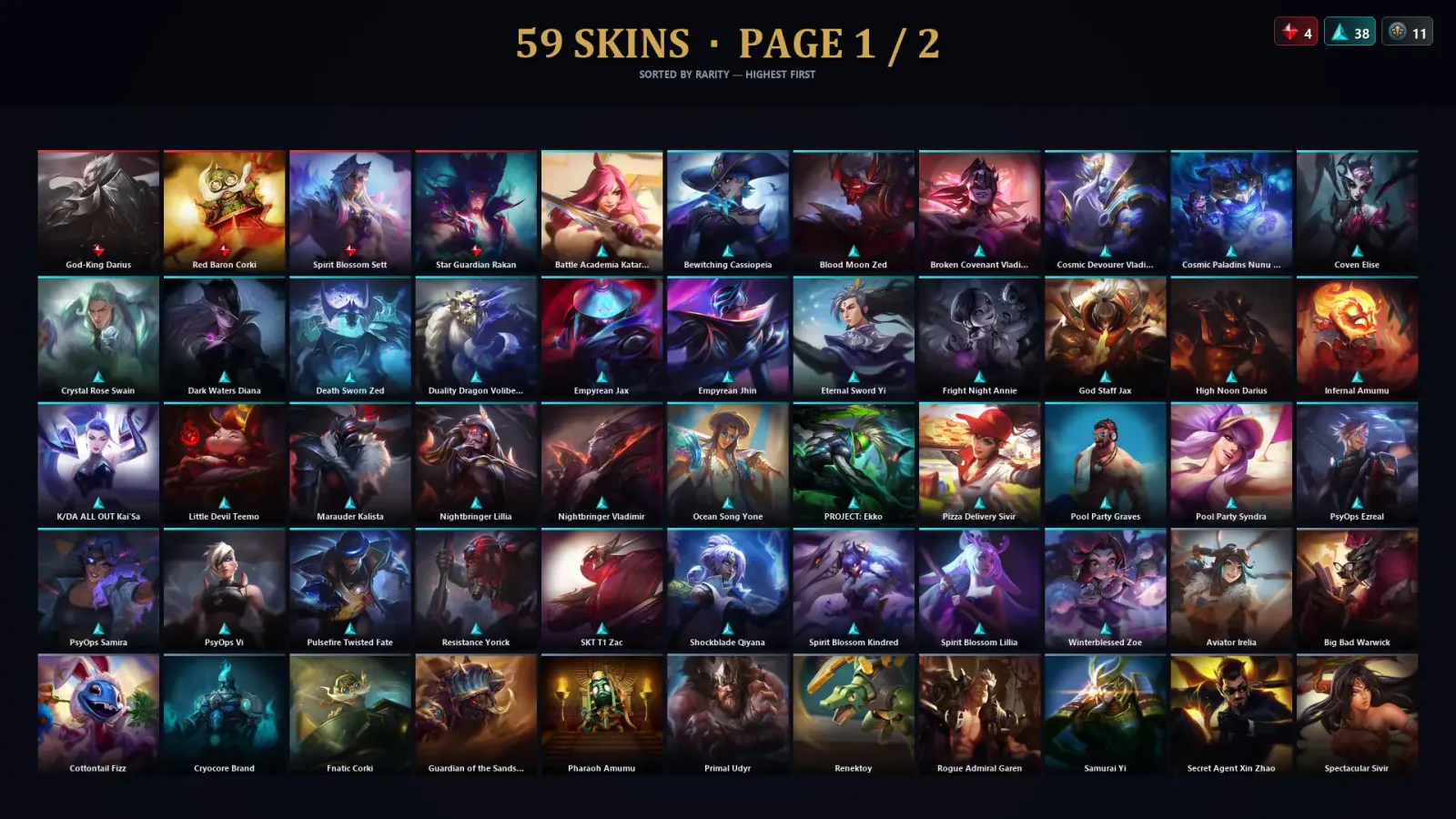 [LoL] | EUW | Level 139 | Bronze II | 146 Champions | 59 Skins