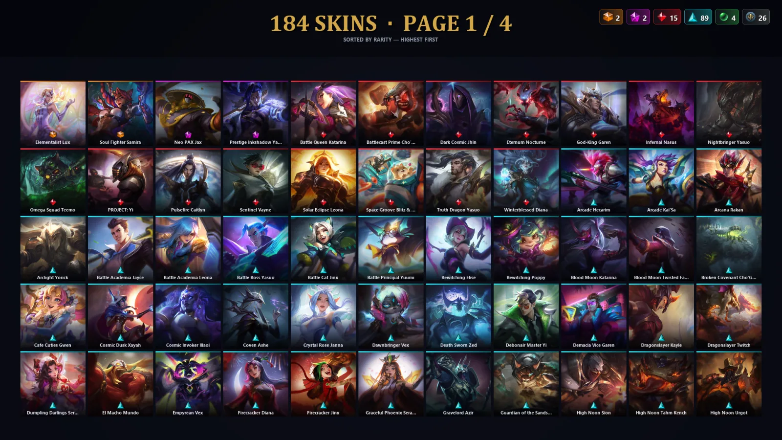 [LoL] | TR | Level 271 | 173 Champions | 184 Skins | 82,129 BE