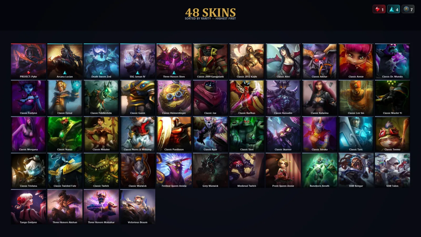 [LoL] | EUW | Level 48 | Diamond IV | 92 Champions | 48 Skins