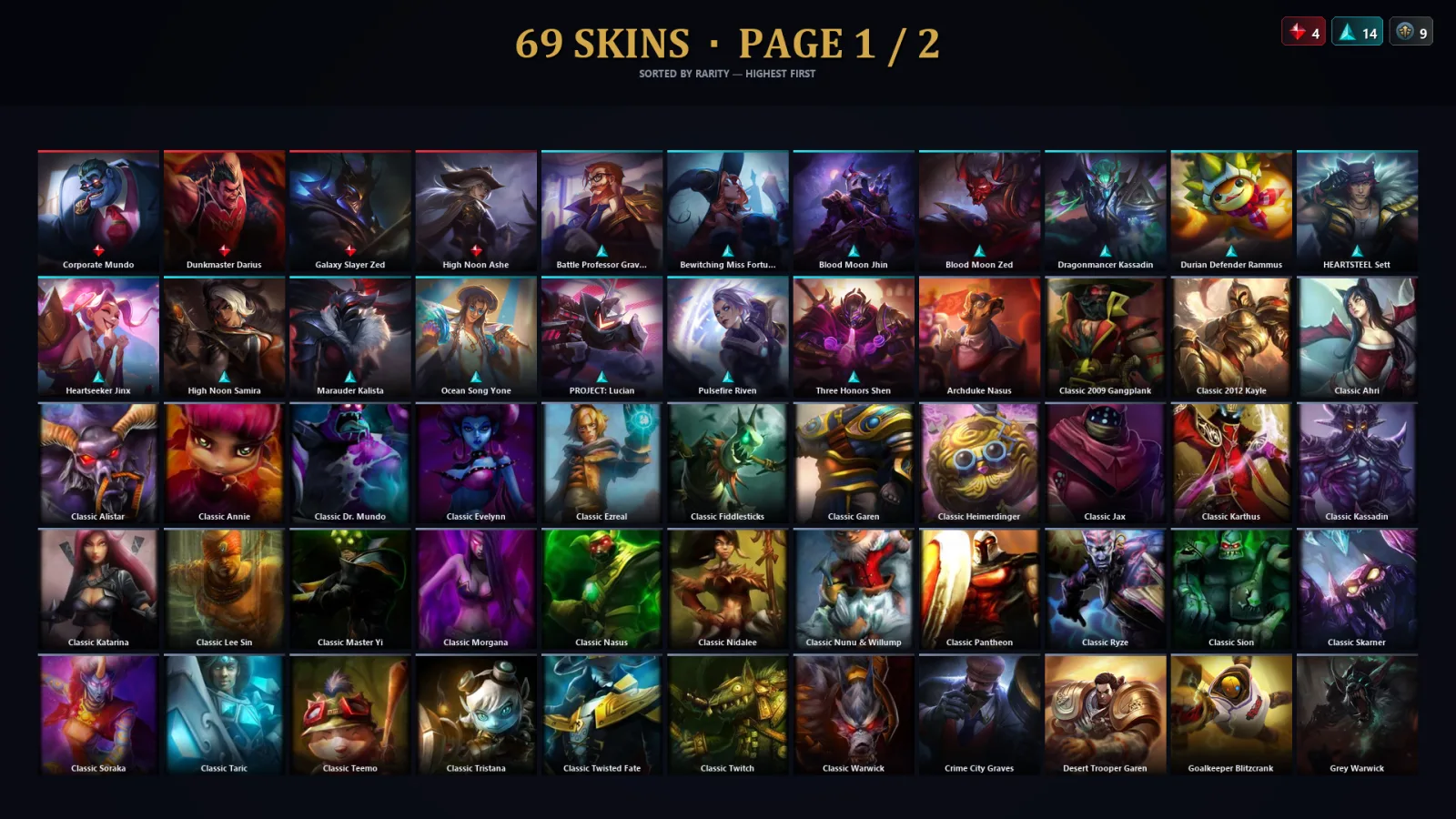 [LoL] | TR | Level 130 | Diamond IV | 156 Champions | 69 Skins | 25,646 BE