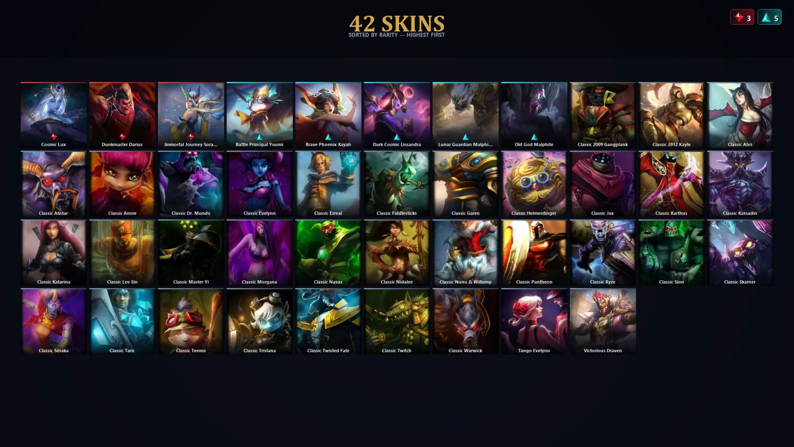 [LoL] | TR | Level 88 | Emerald II | 110 Champions | 42 Skins | 27,450 BE