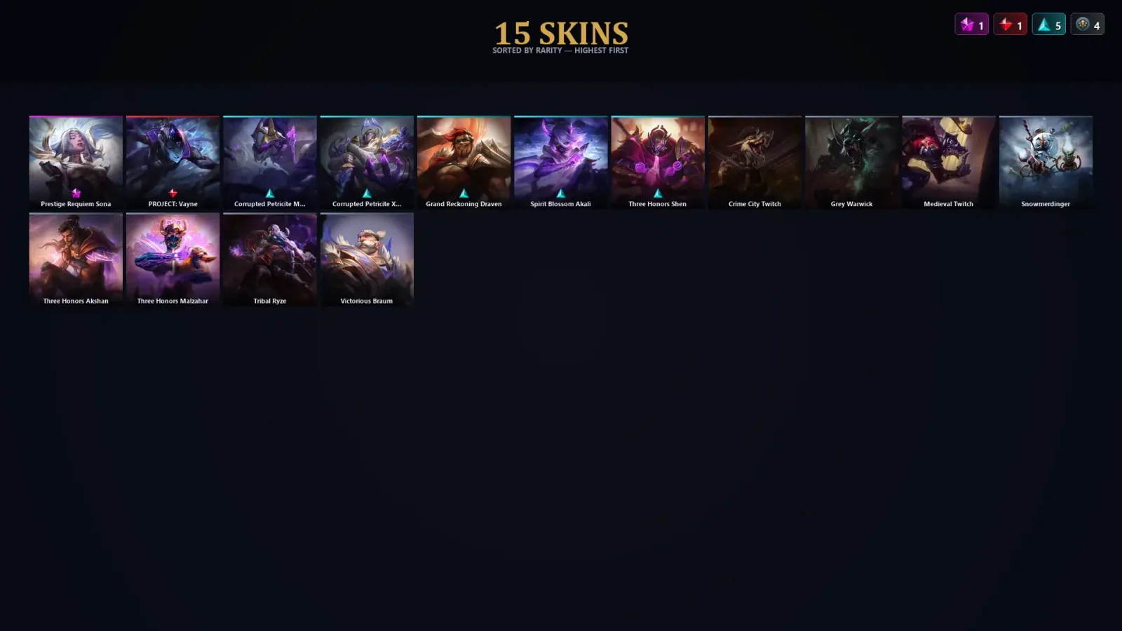 [LoL] | TR | Level 30 | Challenger | 96 Champions | 15 Skins | 19,522 BE — LoL account