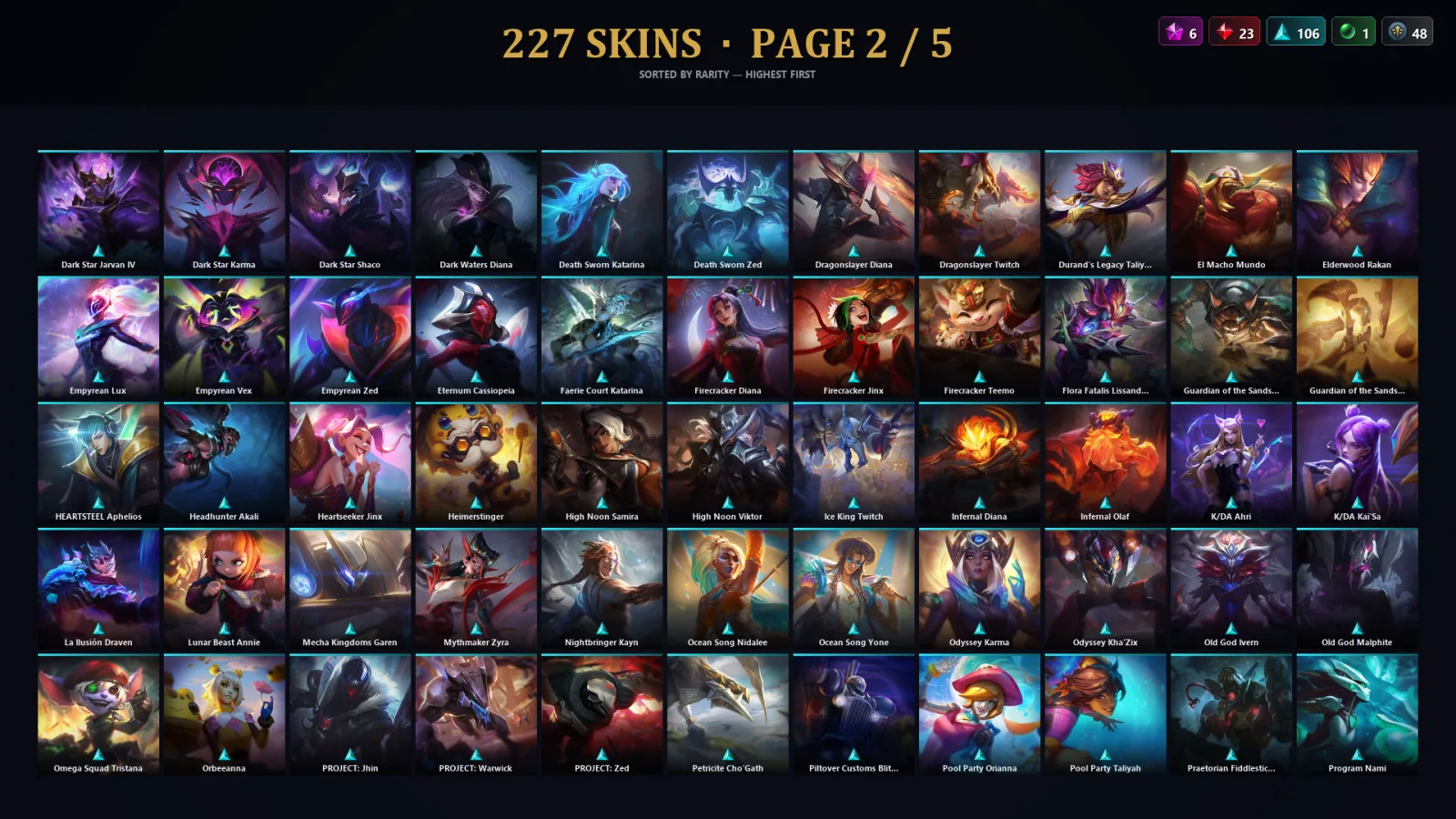 [LoL] | EUW | Level 295 | 173 Champions | 227 Skins | 143,975 BE