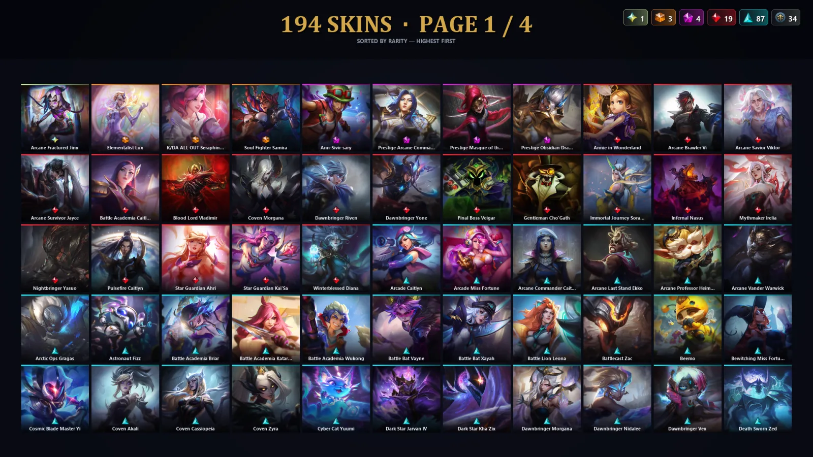 [LoL] | EUW | Level 220 | Gold III | 172 Champions | 162 Skins | 30,751 BE