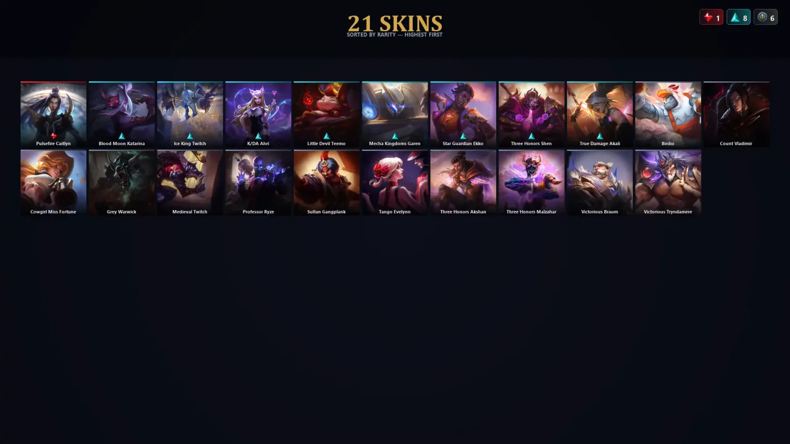 [LoL] | TR | Level 68 | Diamond II | 69 Champions | 21 Skins | 16,499 BE — LoL account