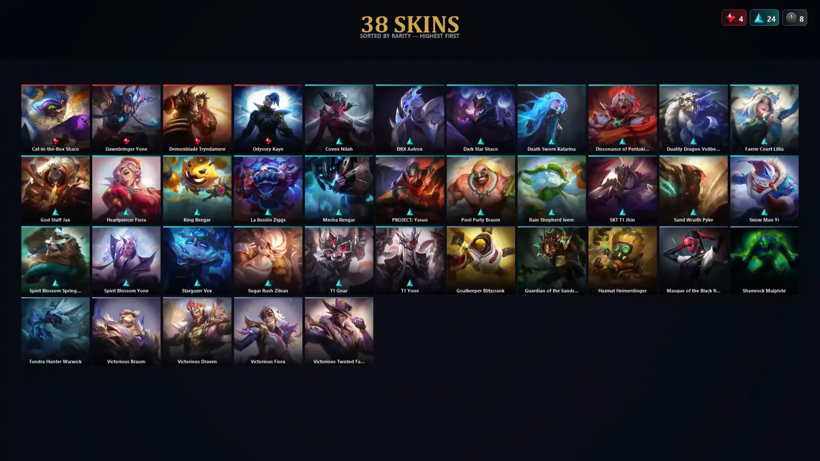 [LoL] | TR | Level 199 | Silver II | 172 Champions | 38 Skins | 54,314 BE — LoL account