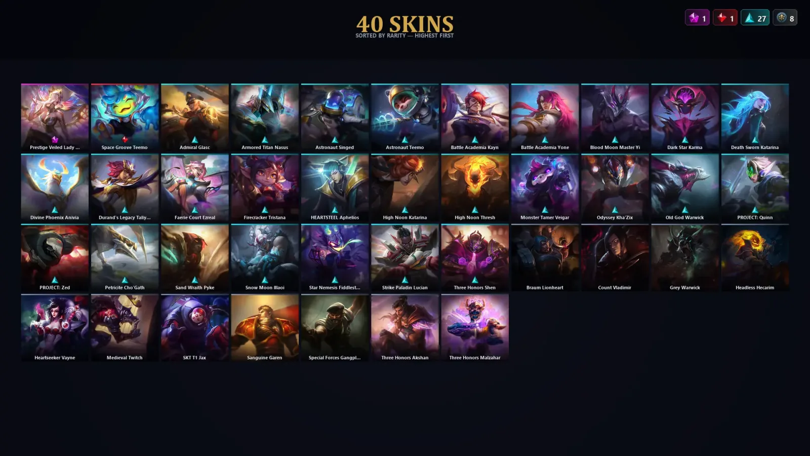 [LoL] | TR | Level 38 | Bronze II | 60 Champions | 40 Skins | 32,880 BE
