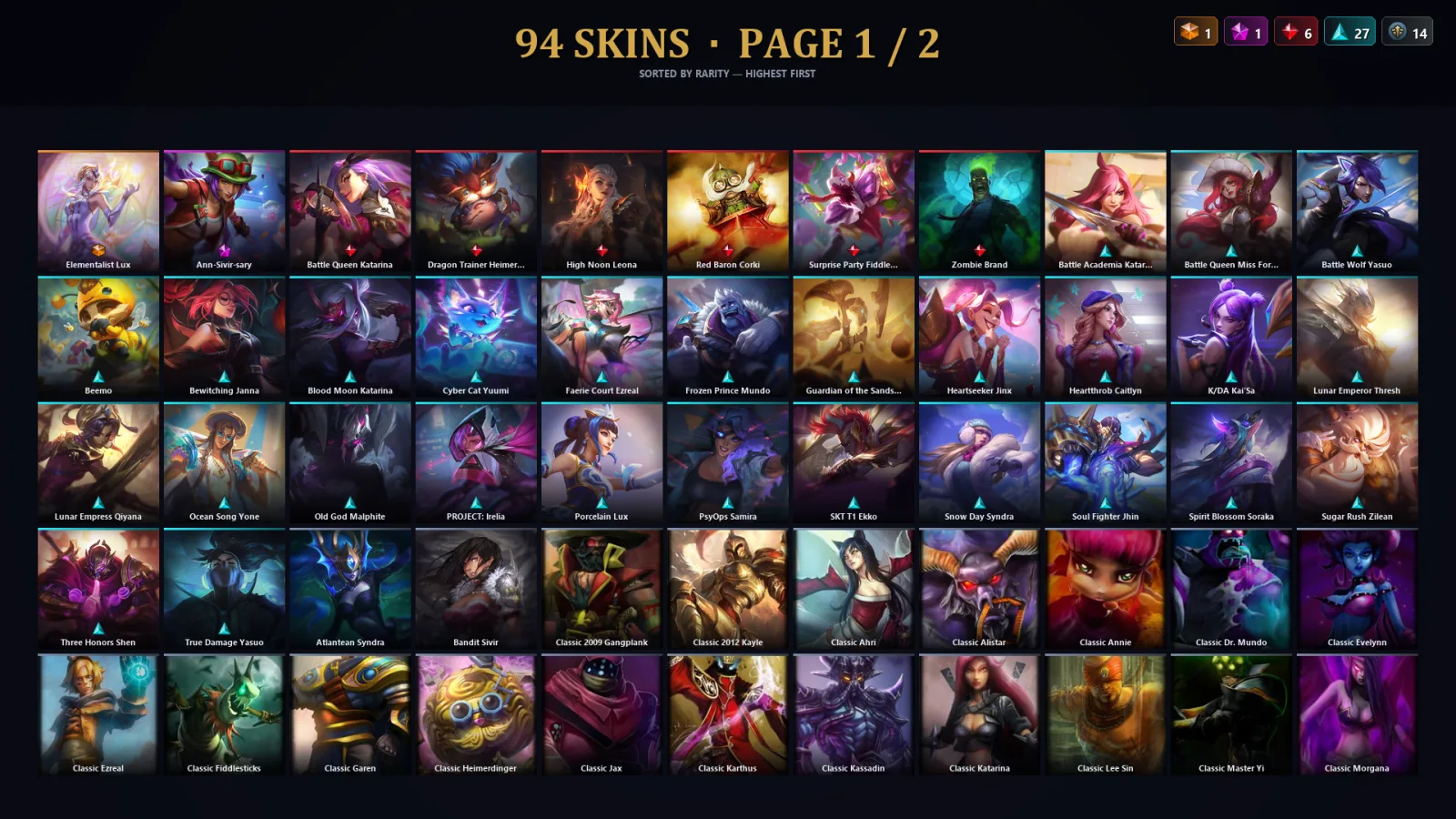 [LoL] | TR | Level 30 | Master | 154 Champions | 94 Skins