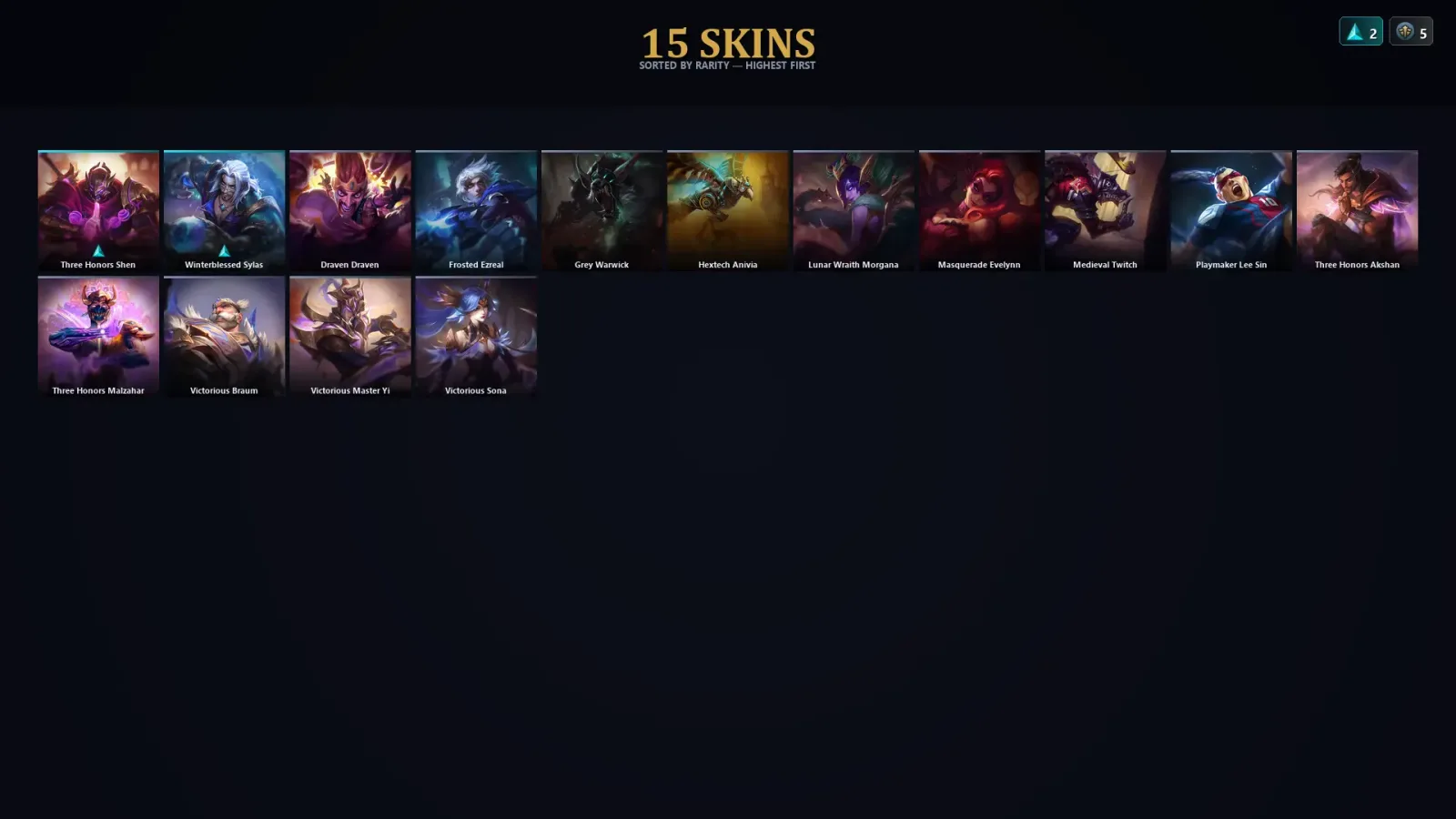 [LoL] | EUW | Level 50 | Diamond IV | 48 Champions | 15 Skins | 10,051 BE — LoL account