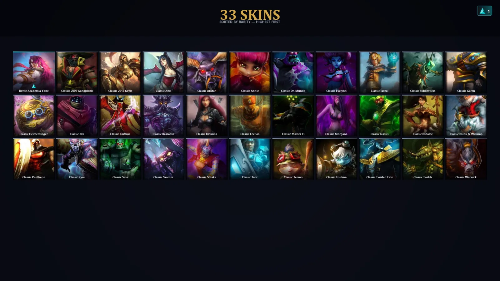 [LoL] | EUW | Level 31 | Bronze I | 48 Champions | 33 Skins