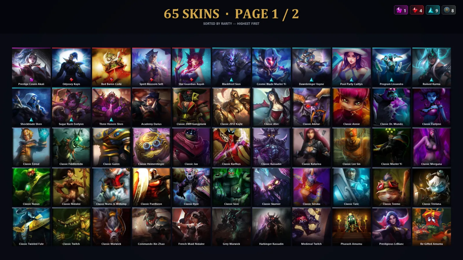 [LoL] | EUW | Level 94 | Diamond I | 149 Champions | 65 Skins | 25,023 BE