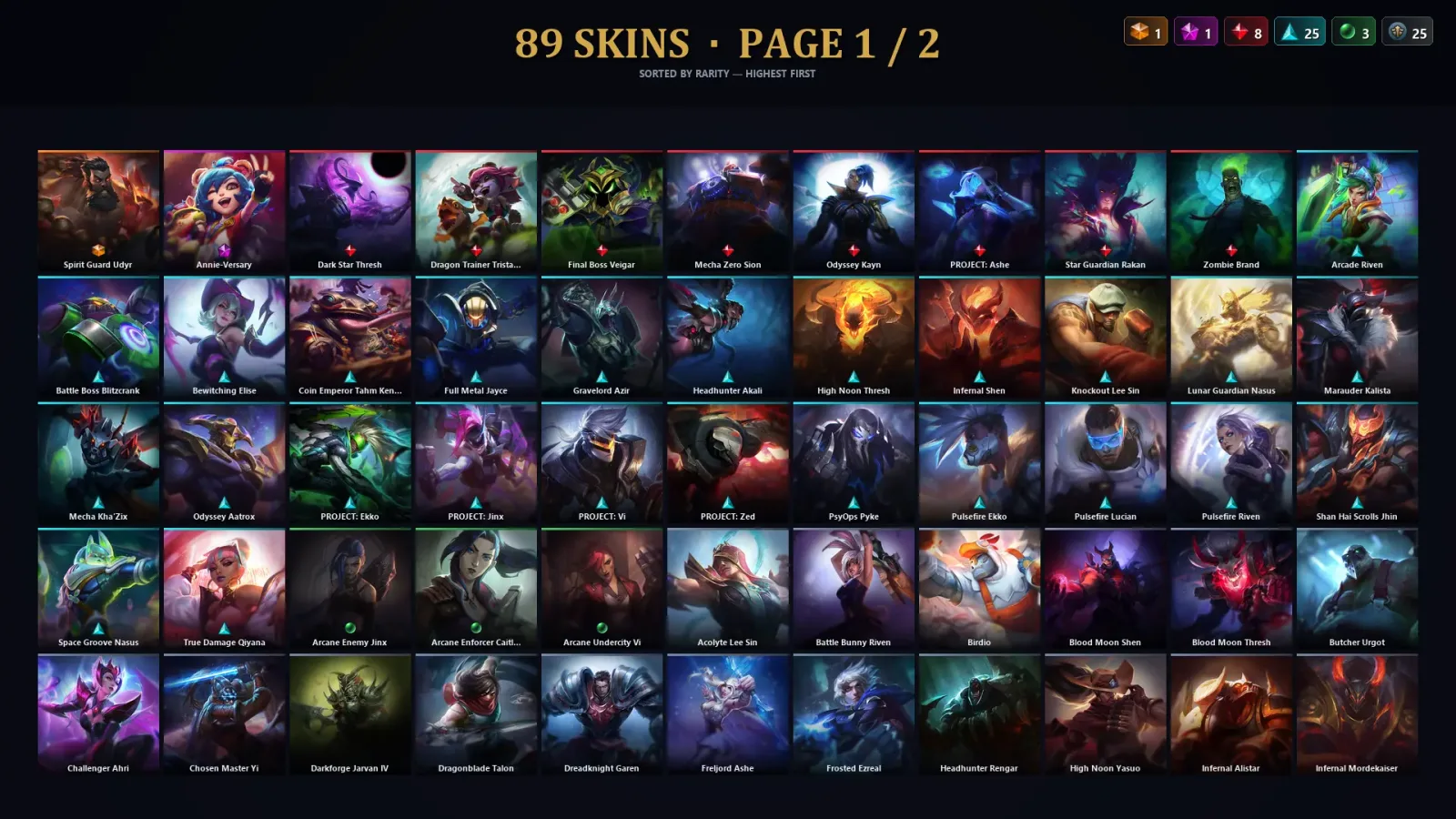 [LoL] | EUW | Level 95 | 127 Champions | 89 Skins — LoL account