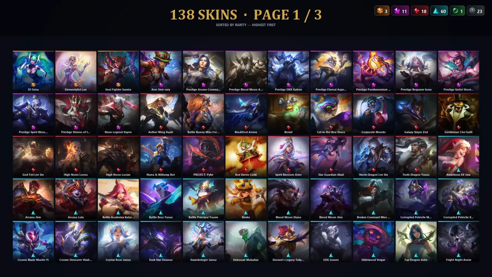 [LoL] | EUW | Level 161 | Platinum II | 173 Champions | 138 Skins | 79,042 BE