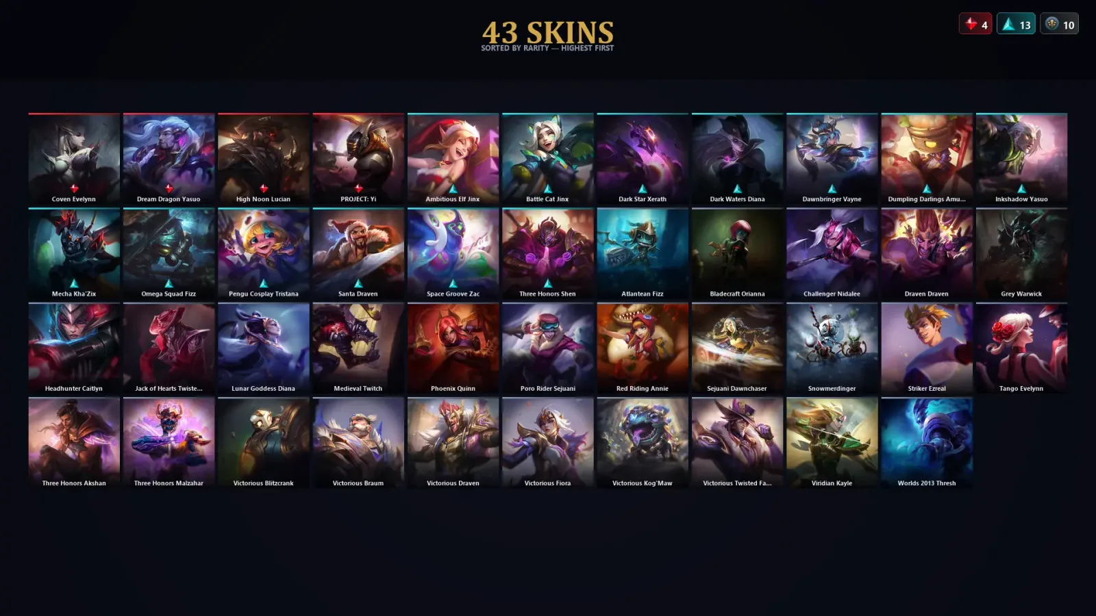 [LoL] | TR | Level 30 | Grandmaster | 172 Champions | 43 Skins