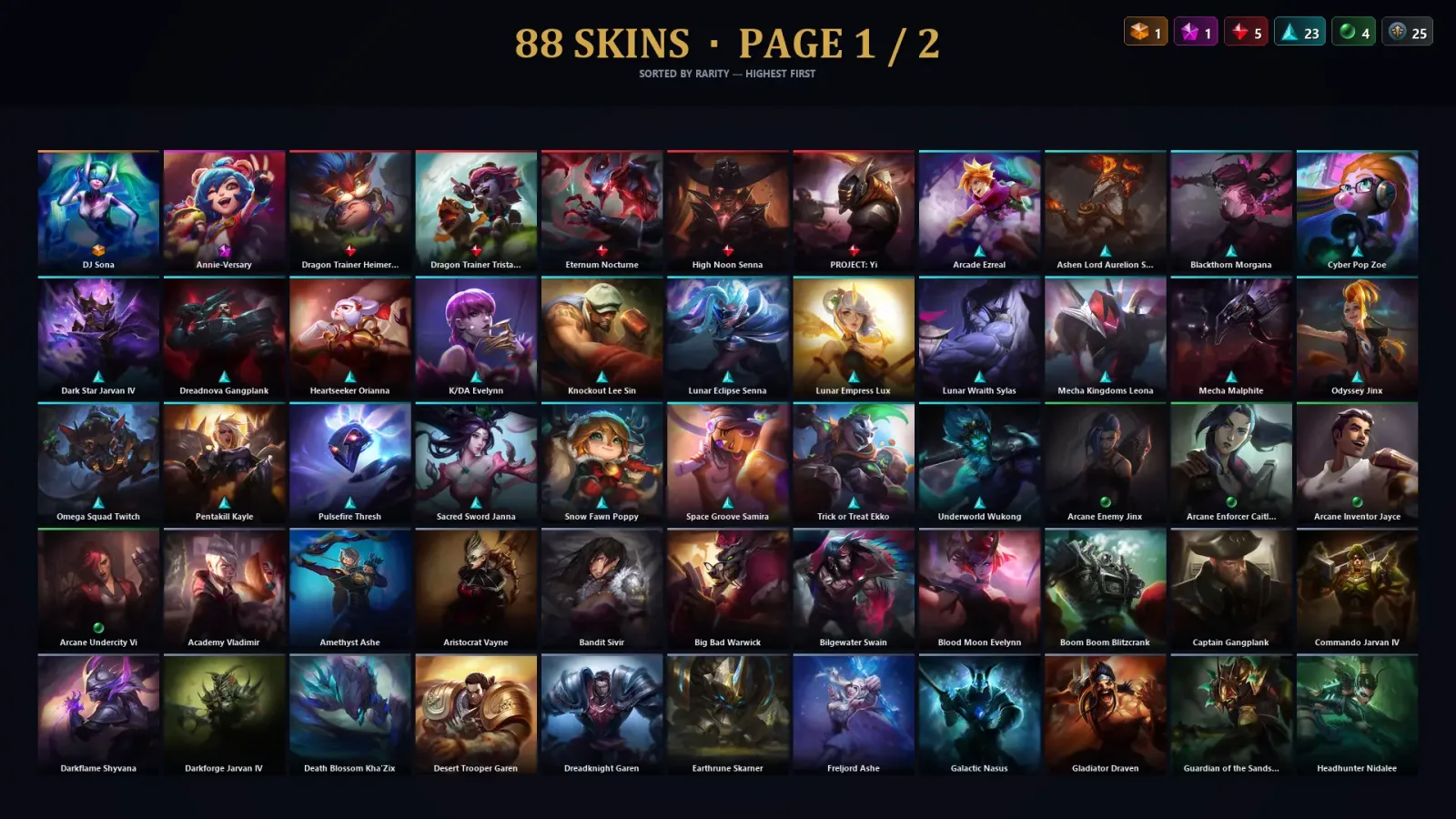 [LoL] | TR | Level 263 | 138 Champions | 88 Skins | 13,625 BE — LoL account
