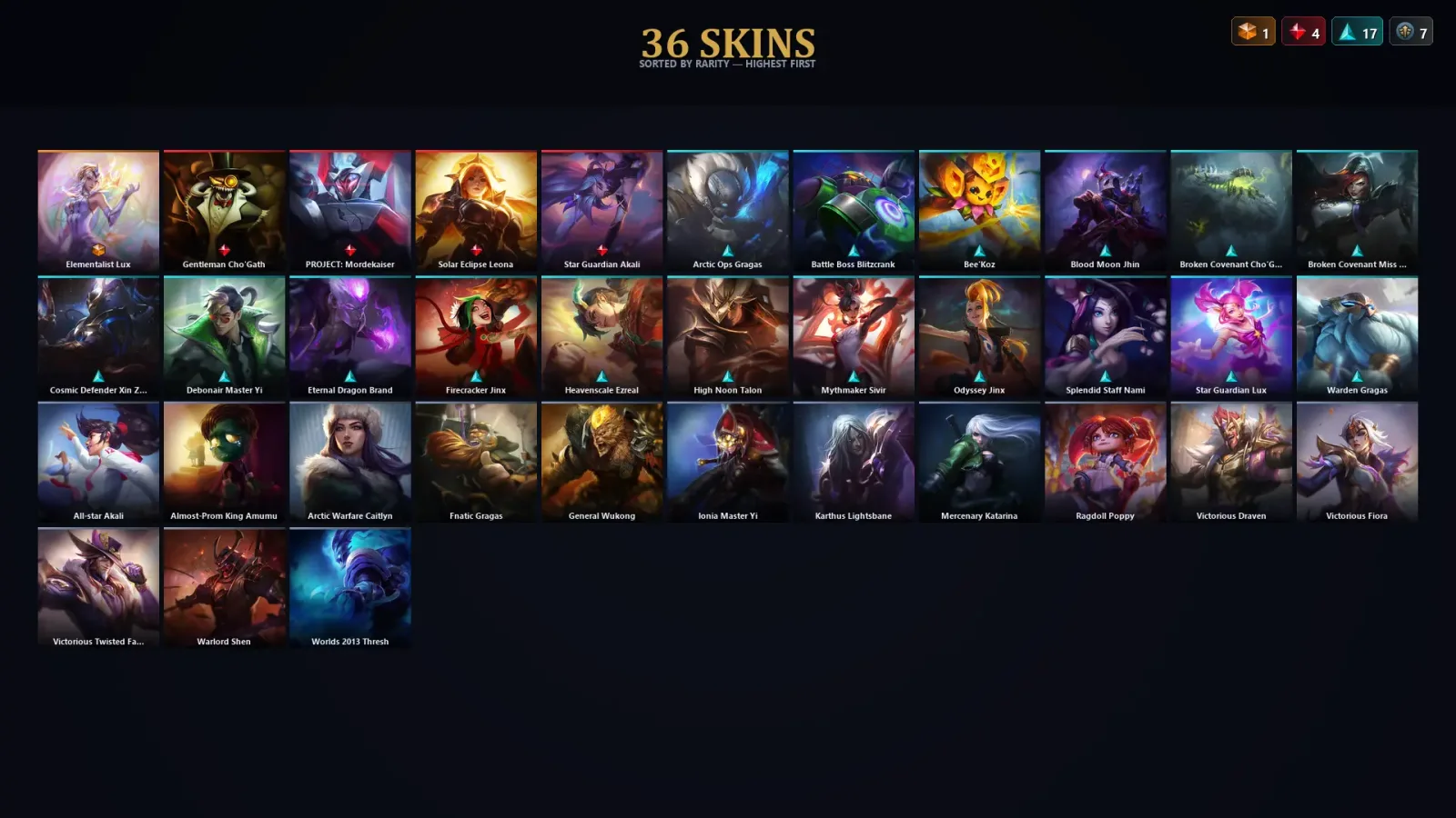[LoL] | TR | Level 115 | Silver II | 122 Champions | 36 Skins | 19,207 BE — LoL account