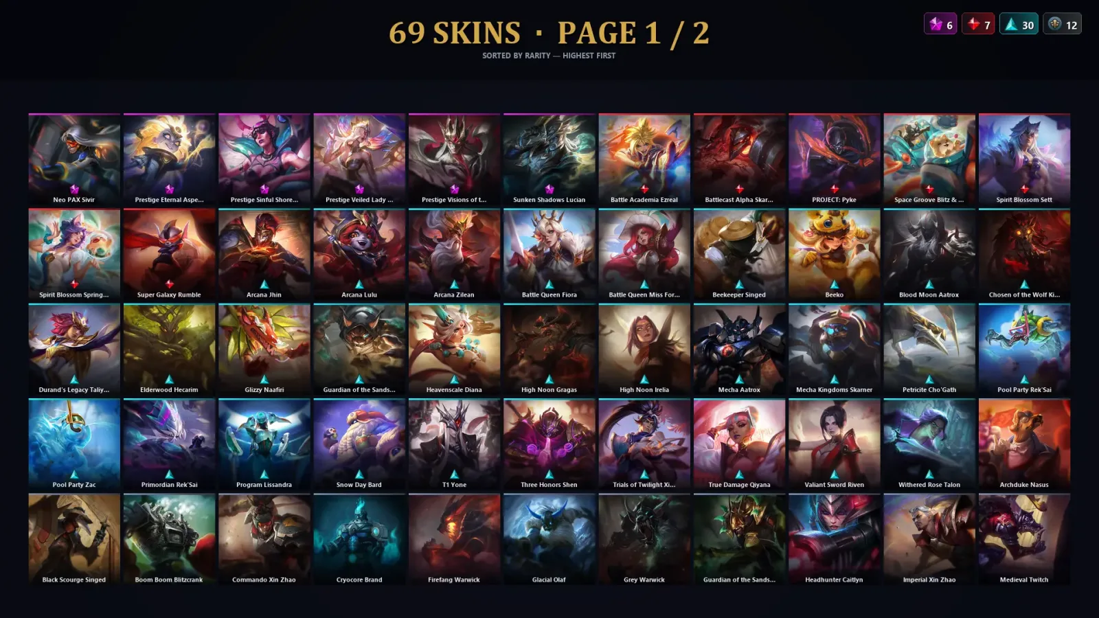 [LoL] | TR | Level 30 | Master | 146 Champions | 69 Skins