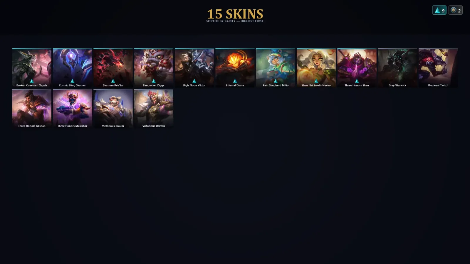 [LoL] | EUW | Level 43 | Diamond III | 55 Champions | 15 Skins | 14,472 BE — LoL account