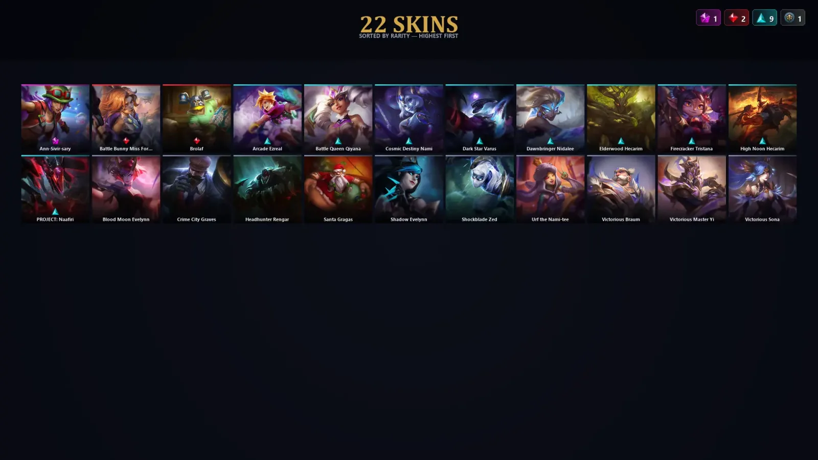 [LoL] | TR | Level 51 | Diamond IV | 54 Champions | 22 Skins — LoL account