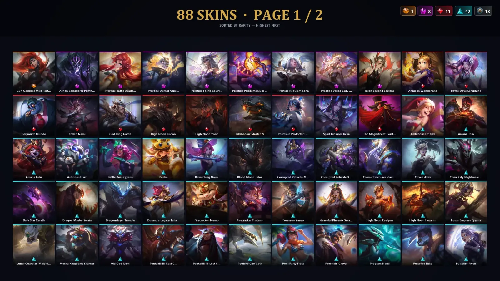 [LoL] | TR | Level 133 | Emerald IV | 172 Champions | 88 Skins | 33,179 BE — LoL account