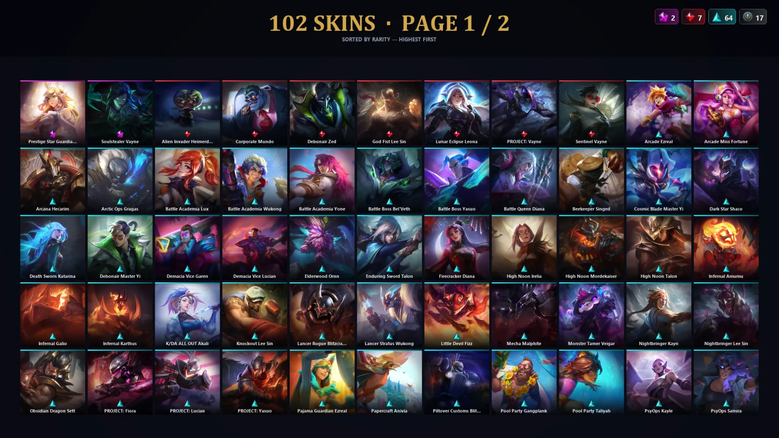 [LoL] | TR | Level 236 | 155 Champions | 102 Skins | 29,189 BE