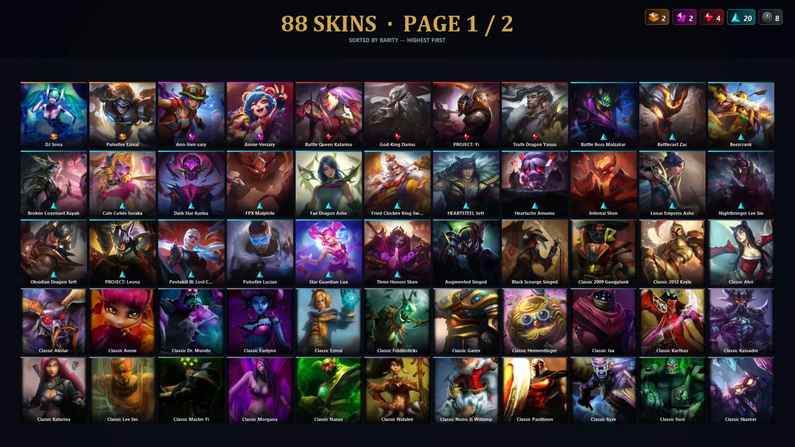 [LoL] | TR | Level 302 | Gold IV | 173 Champions | 56 Skins | 70,107 BE