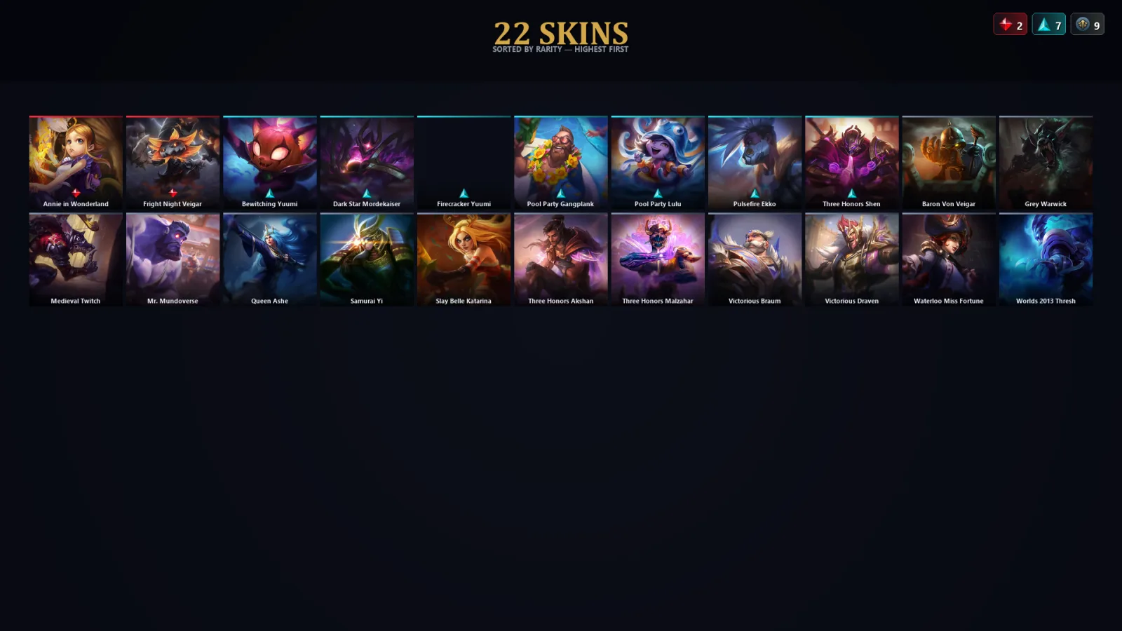 [LoL] | TR | Level 30 | Challenger | 148 Champions | 22 Skins