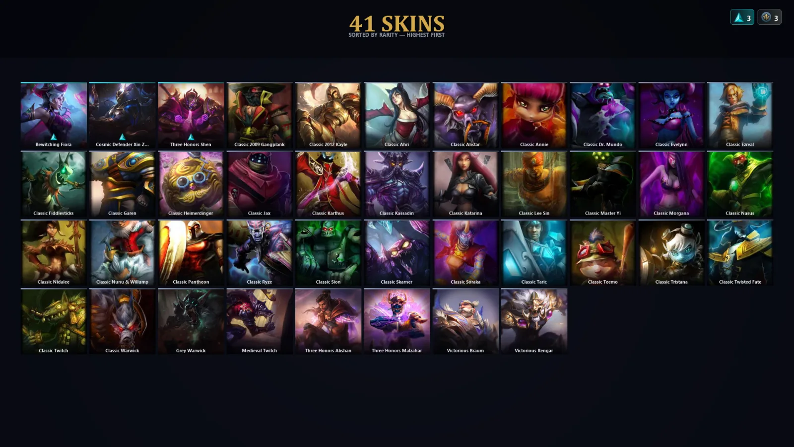 [LoL] | TR | Level 50 | Gold II | 96 Champions | 41 Skins