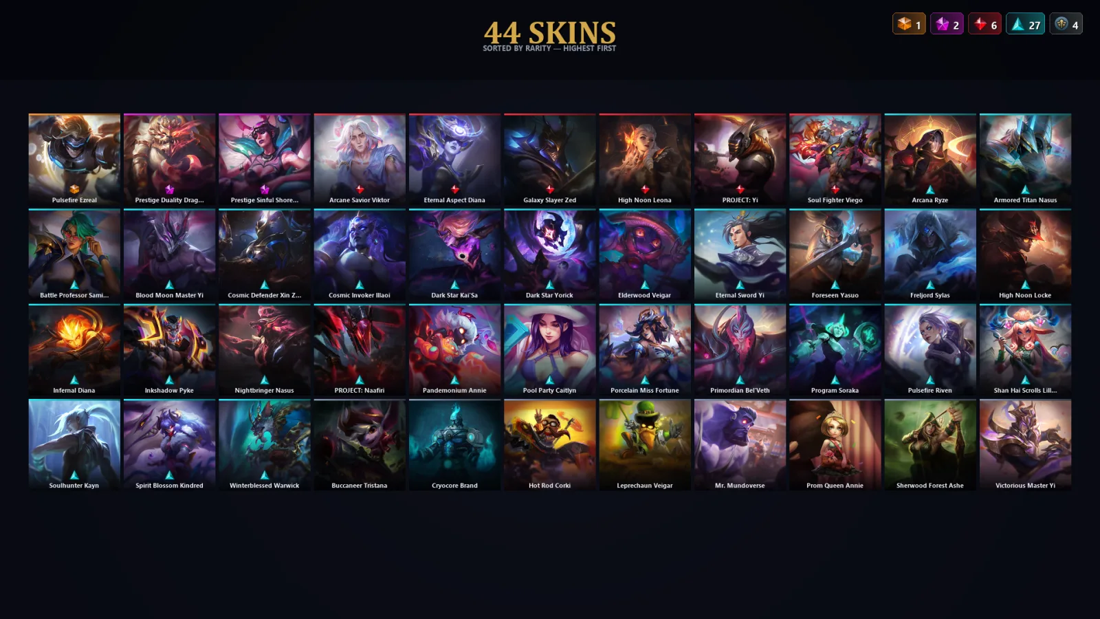 [LoL] | EUW | Level 61 | Bronze II | 83 Champions | 44 Skins