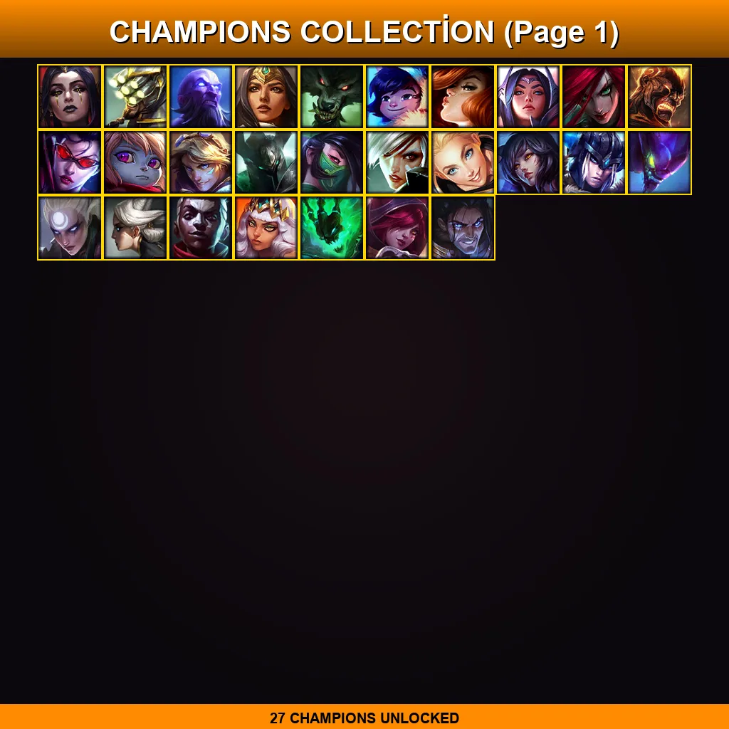 EUW | Lv37 | Unranked | 6 Skin | 27 Champ