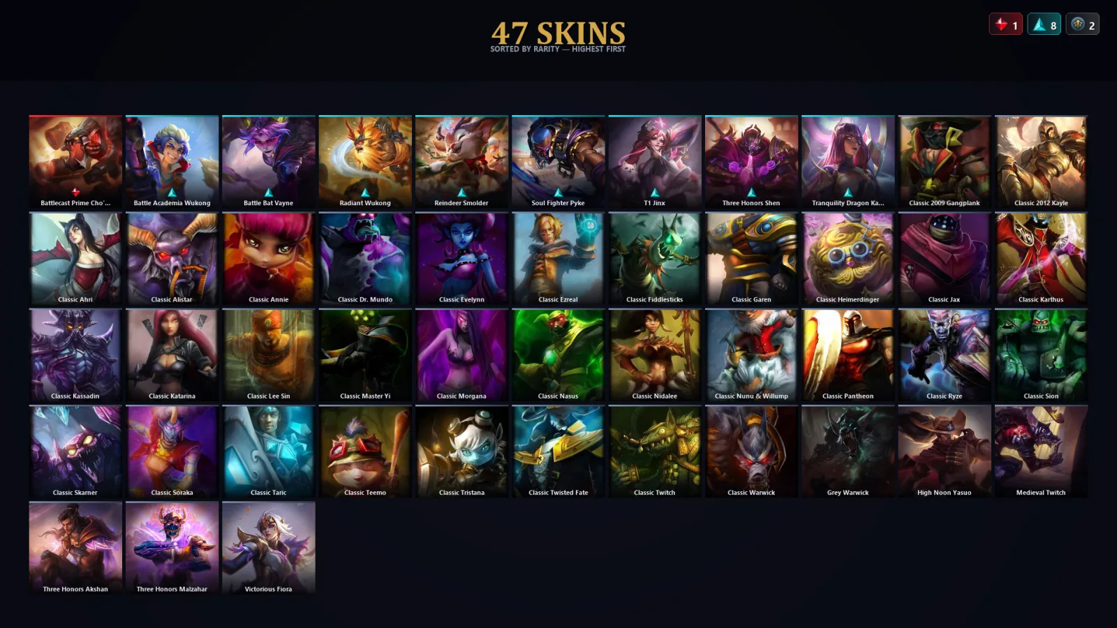 [LoL] | EUW | Level 49 | 56 Champions | 47 Skins | 33,045 BE