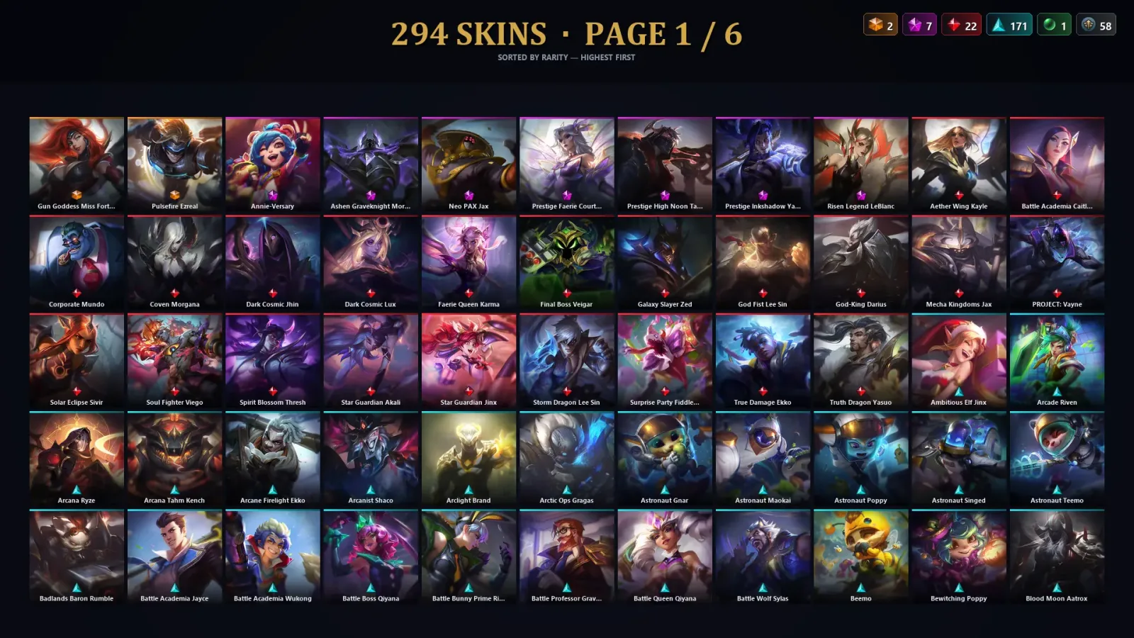 [LoL] | NA | Level 30 | 173 Champions | 294 Skins | 29,033 BE with Shyvana