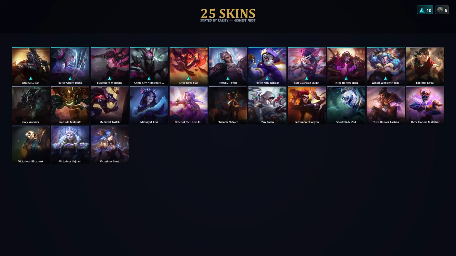 [LoL] | TR | Level 30 | Master | 71 Champions | 25 Skins