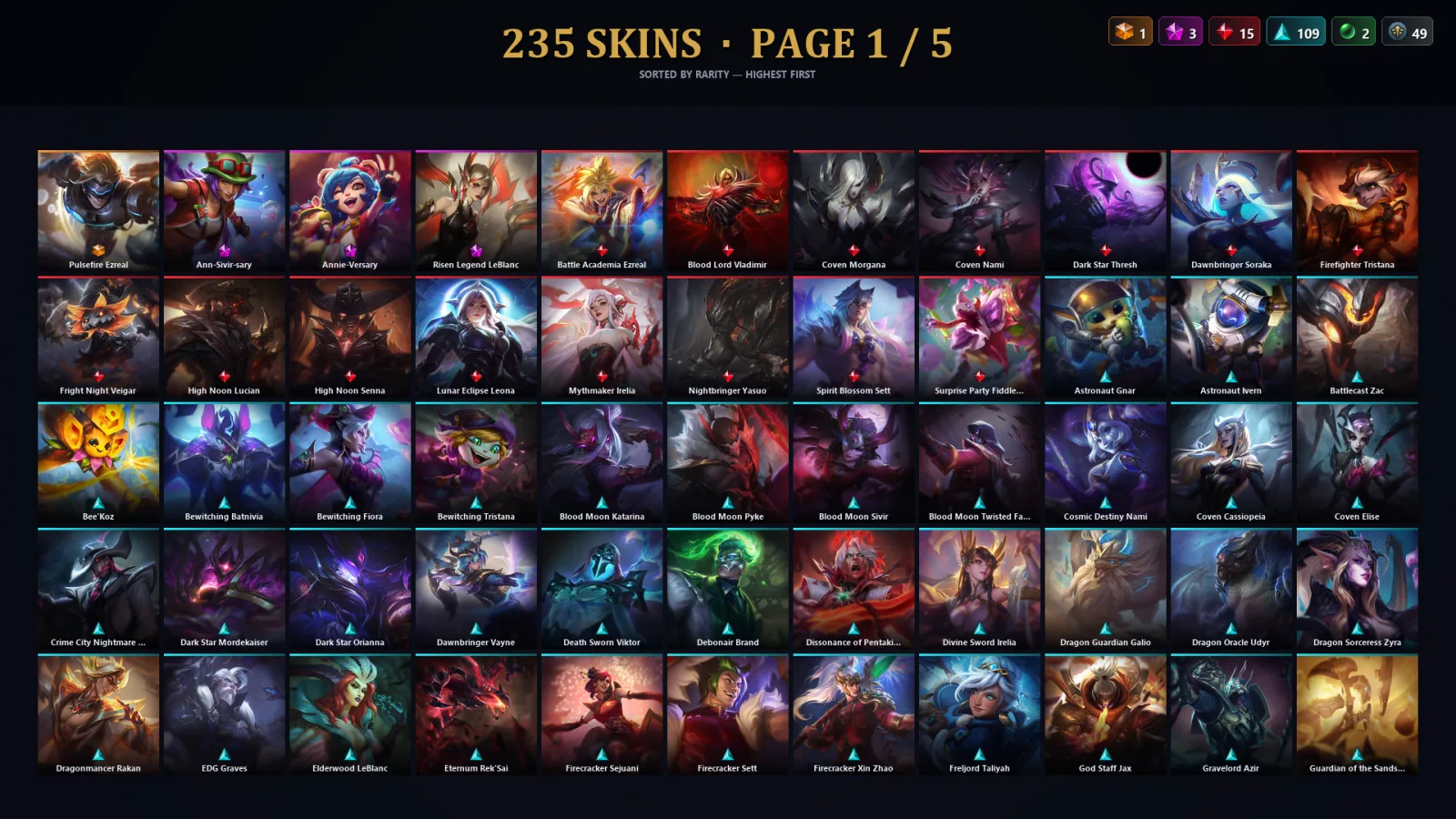 [LoL] | EUW | Level 306 | 173 Champions | 235 Skins | 60,604 BE