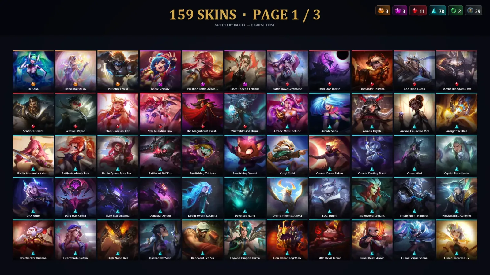 [LoL] | TR | Level 437 | Gold IV | 148 Champions | 159 Skins — LoL account