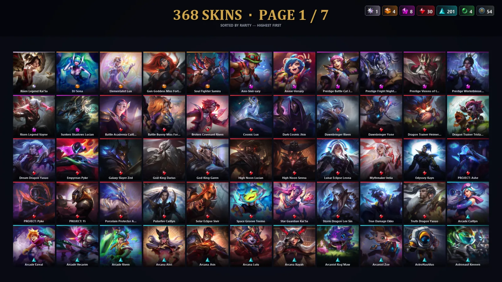 [LoL] | EUW | Level 396 | 173 Champions | 368 Skins | 79,955 BE