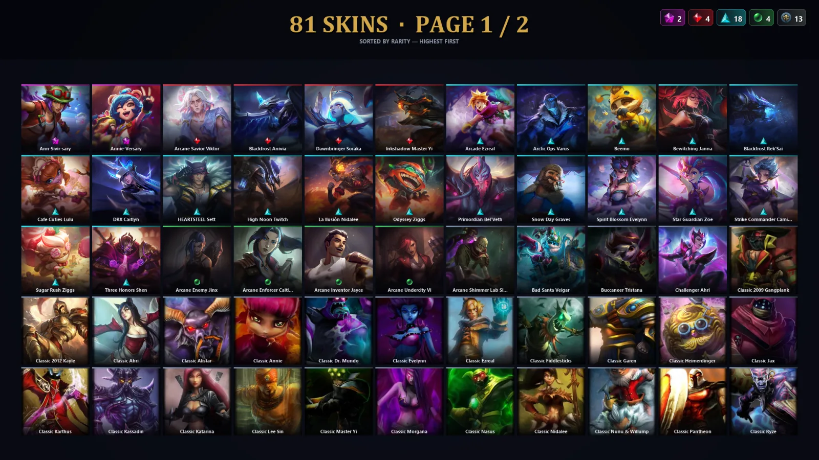 [LoL] | EUW | Level 314 | 172 Champions | 81 Skins | 43,008 BE