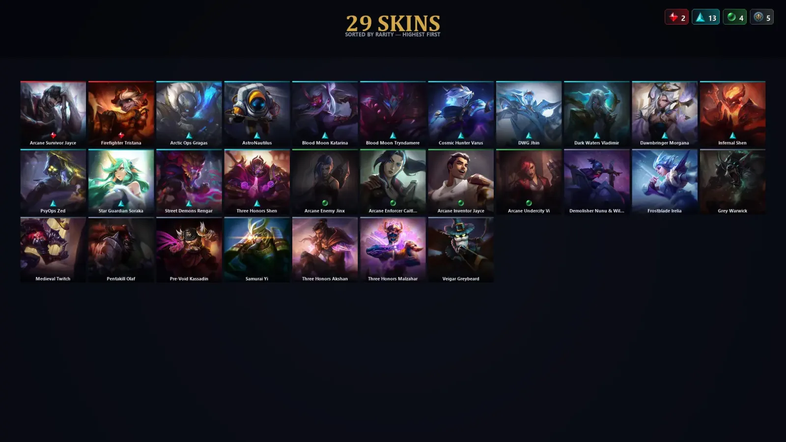 [LoL] | EUW | Level 171 | Platinum III | 119 Champions | 29 Skins | 18,941 BE — LoL account