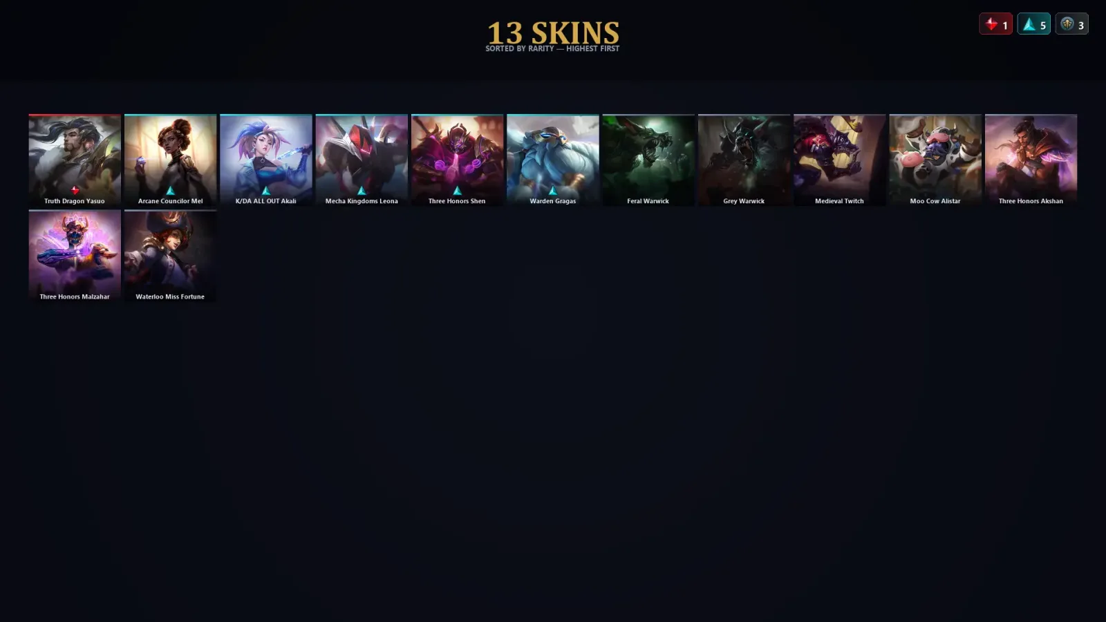 [LoL] | TR | Level 30 | 63 Champions | 13 Skins | 23,025 BE