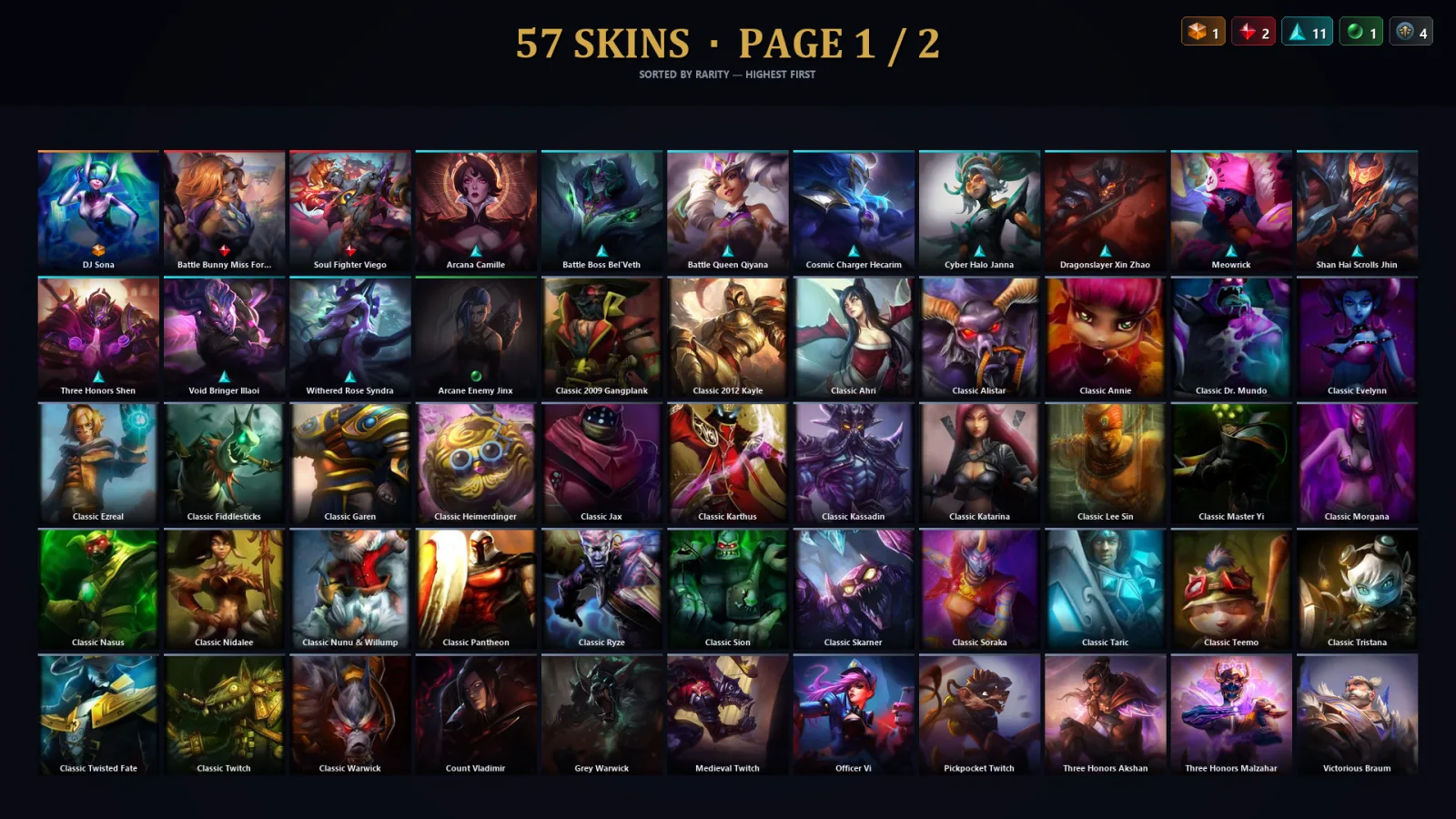 [LoL] | TR | Level 30 | Grandmaster | 100 Champions | 25 Skins | 17,964 BE