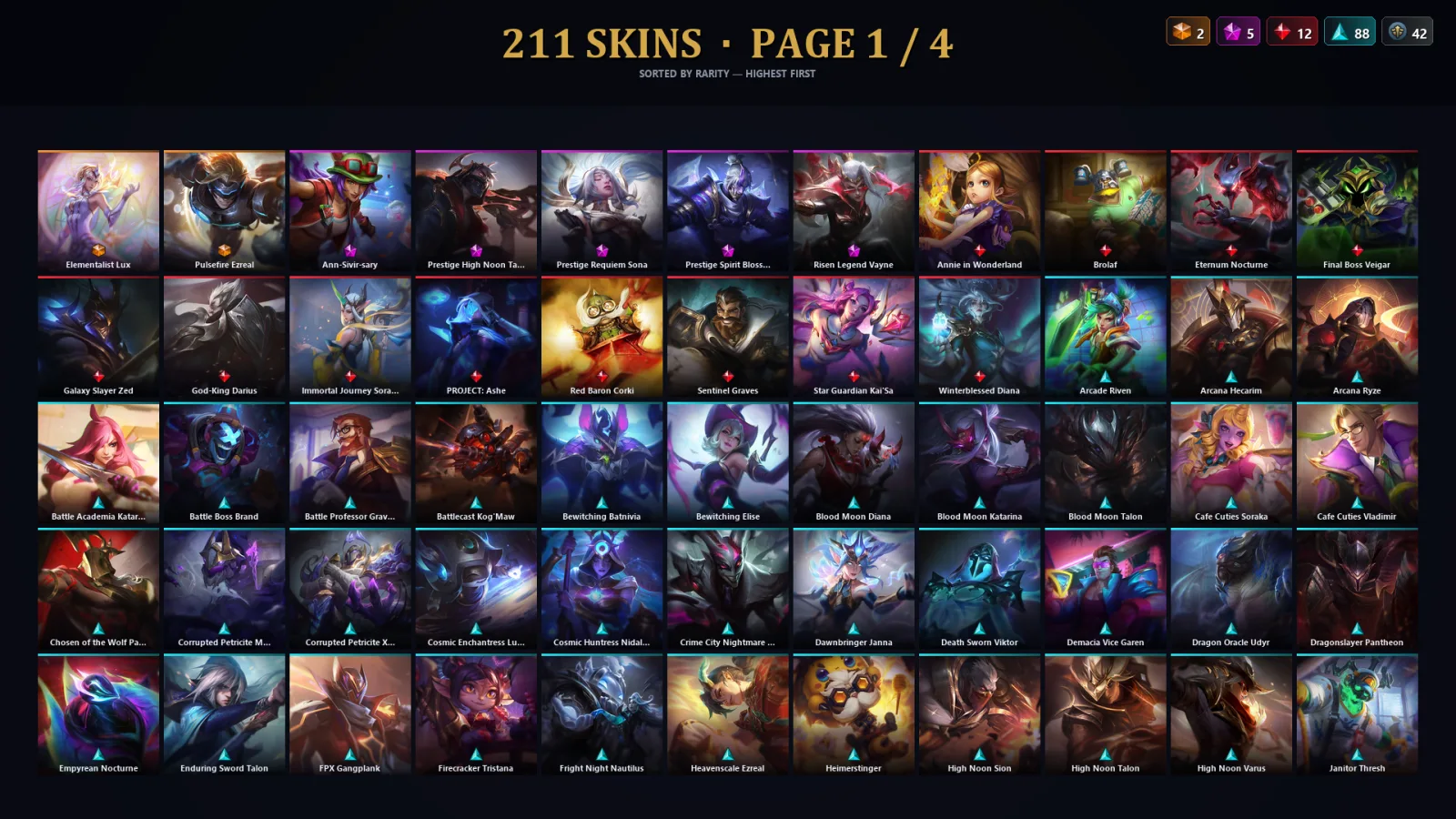 [LoL] | TR | Level 298 | Emerald IV | 137 Champions | 211 Skins | 45,168 BE