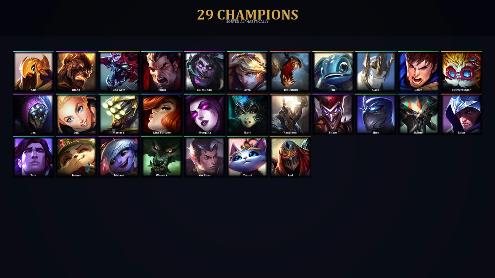 [LoL] | EUW | Level 36 | 29 Champions