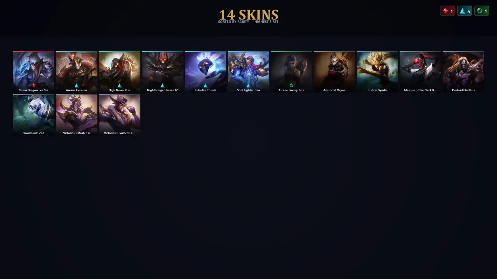 [LoL] | EUW | Level 57 | Platinum IV | 69 Champions | 14 Skins | 10,704 BE