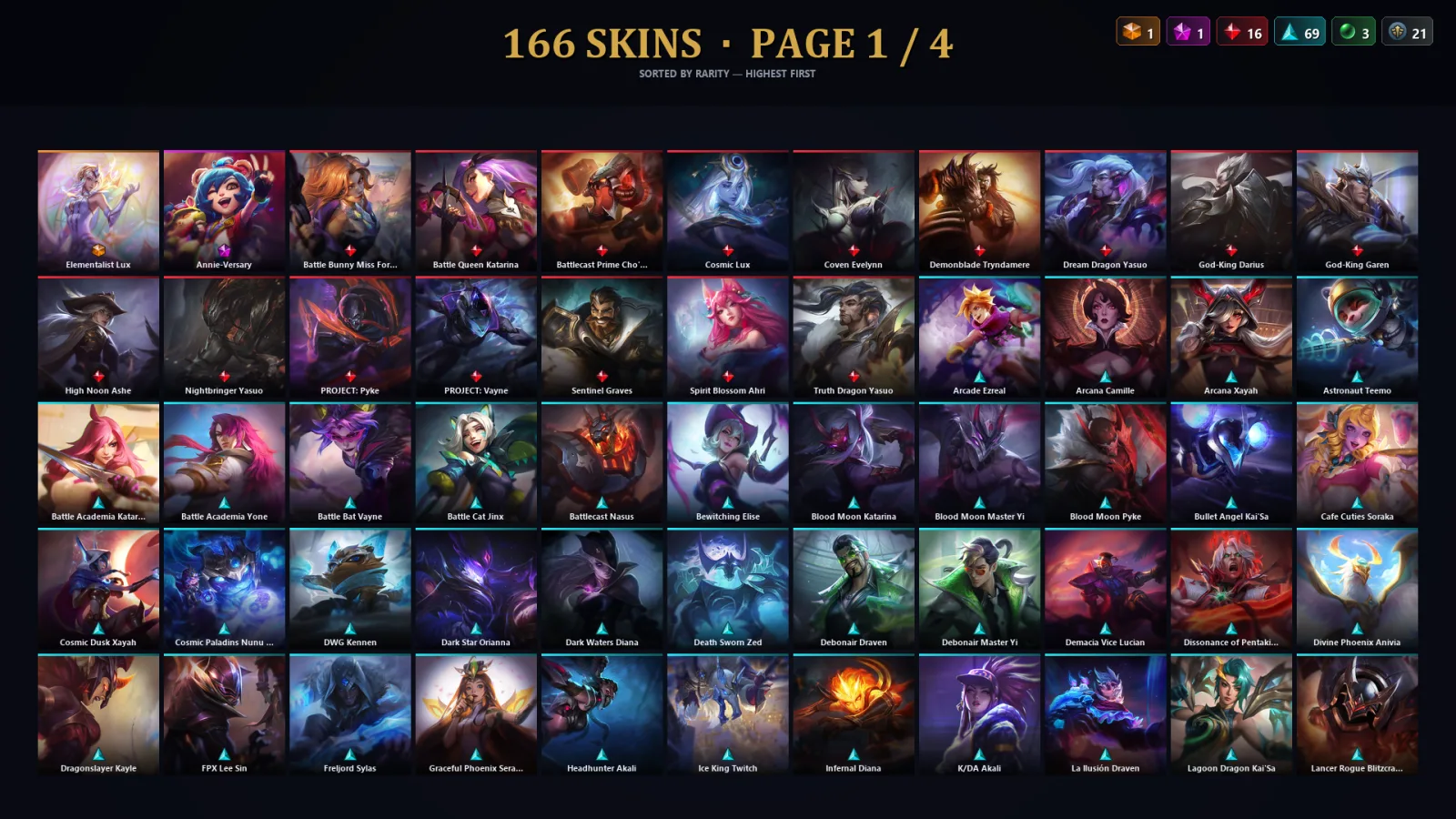 [LoL] | TR | Level 433 | 145 Champions | 134 Skins